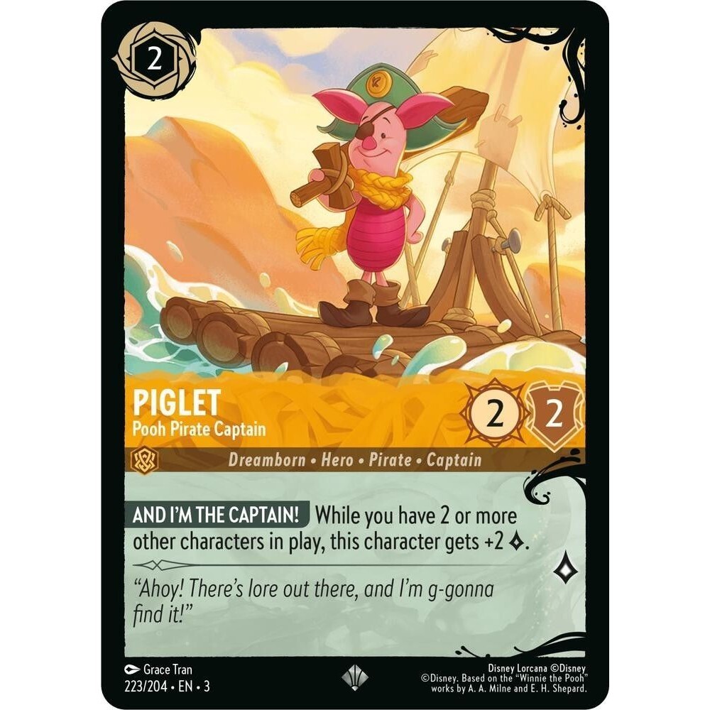 Disney Lorcana: Piglet 223/204 - Illumineer's Quest: Deep Trouble NM Cold Foil